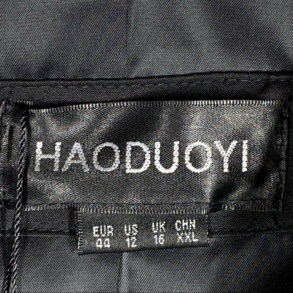 Haoduoyi Trench Cape Cloak Blazer Black Sz US 12 - Picture 9 of 11